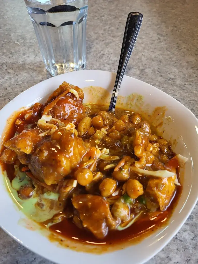 Authentic Samosa Chole Plate at Shan e’ Punjab in Edmonton